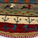 シーラーズ産 円形ギャッベ 柔らかなウール絨毯