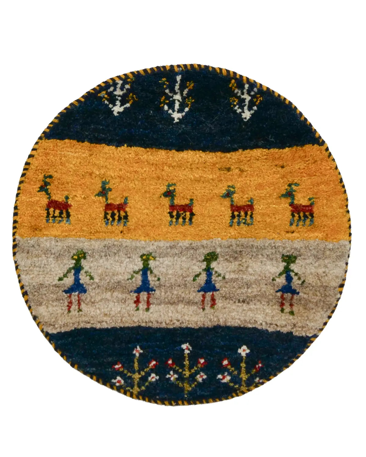 ギャッベ座布団 ペルシャ 本物ハイグレード手織りサイズ 40×42cm