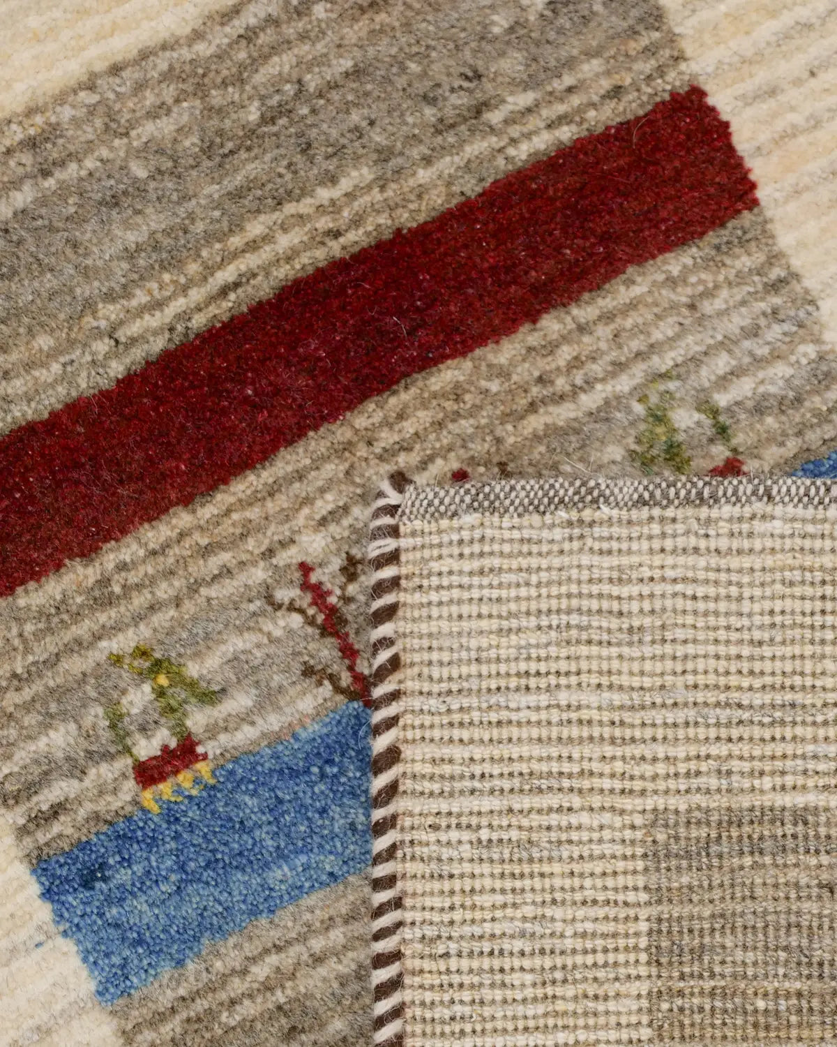 ギャッベ 細長 廊下敷き アイボリー ペルシャ絨毯