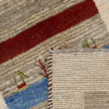 ギャッベ 細長 廊下敷き アイボリー ペルシャ絨毯