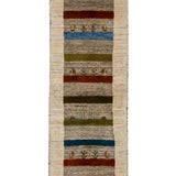 ギャッベ 細長 廊下敷き アイボリー ペルシャ絨毯