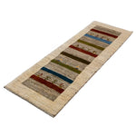 ギャッベ 細長 廊下敷き アイボリー ペルシャ絨毯