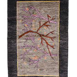 シーラーズ産ウール手織りペルシャ絨毯 ギャッベ 鳥と枝