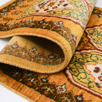 ウール手織り絨毯 ペルシャギャッベ イエロー系 廊下敷き