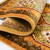 ウール手織り絨毯 ペルシャギャッベ イエロー系 廊下敷き