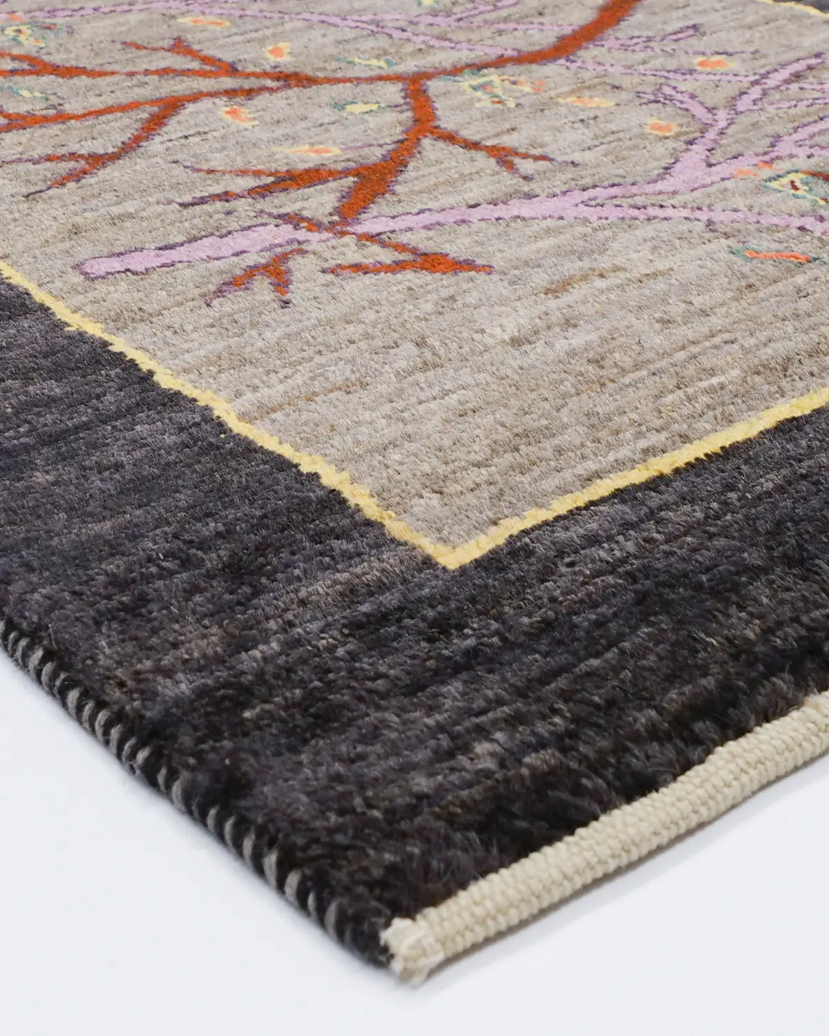 ウール手織り絨毯 ペルシャギャッベ 鳥モチーフ