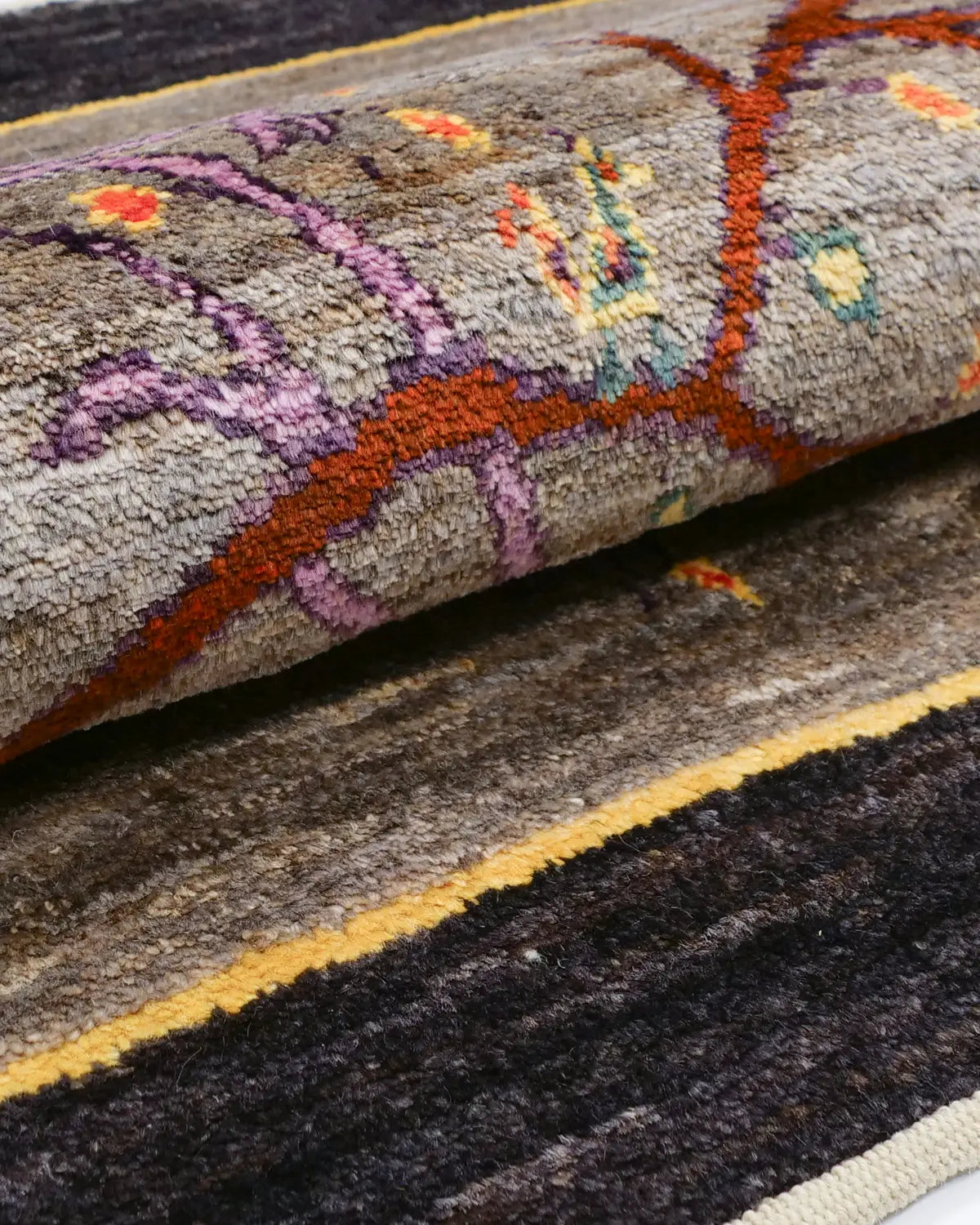 シーラーズ産ギャッベ ウールラグ ブラウンフレーム