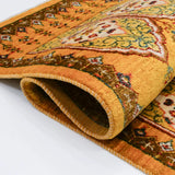 ペルシャギャッベ 手織り ウール 黄色系 廊下用ラグ