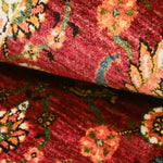 ペルシャギャッベ 手織り ウール 花柄 廊下敷き