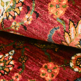 ペルシャギャッベ 手織り ウール 花柄 廊下敷き