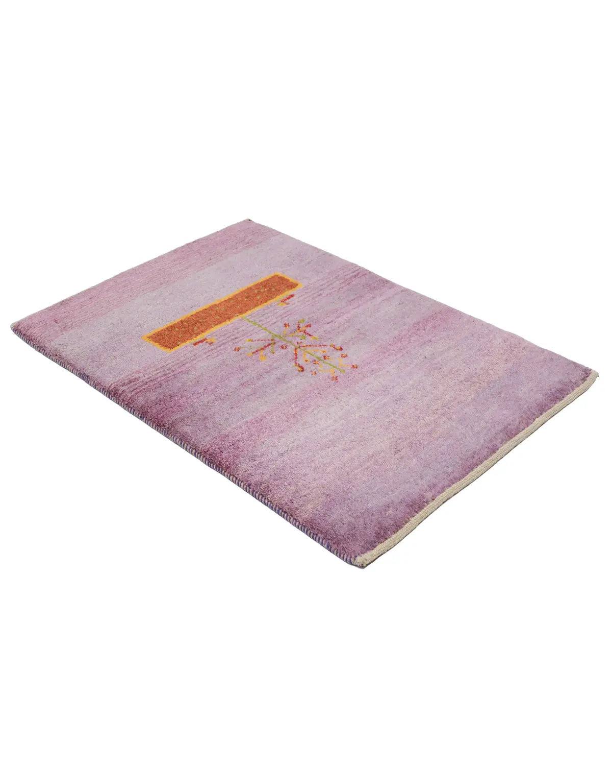 ペルシャギャッベ シーラーズ産 ウール 手織り 紫系ラグ