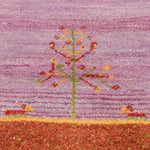 紫のグラデーション ペルシャギャッベ ウールラグ