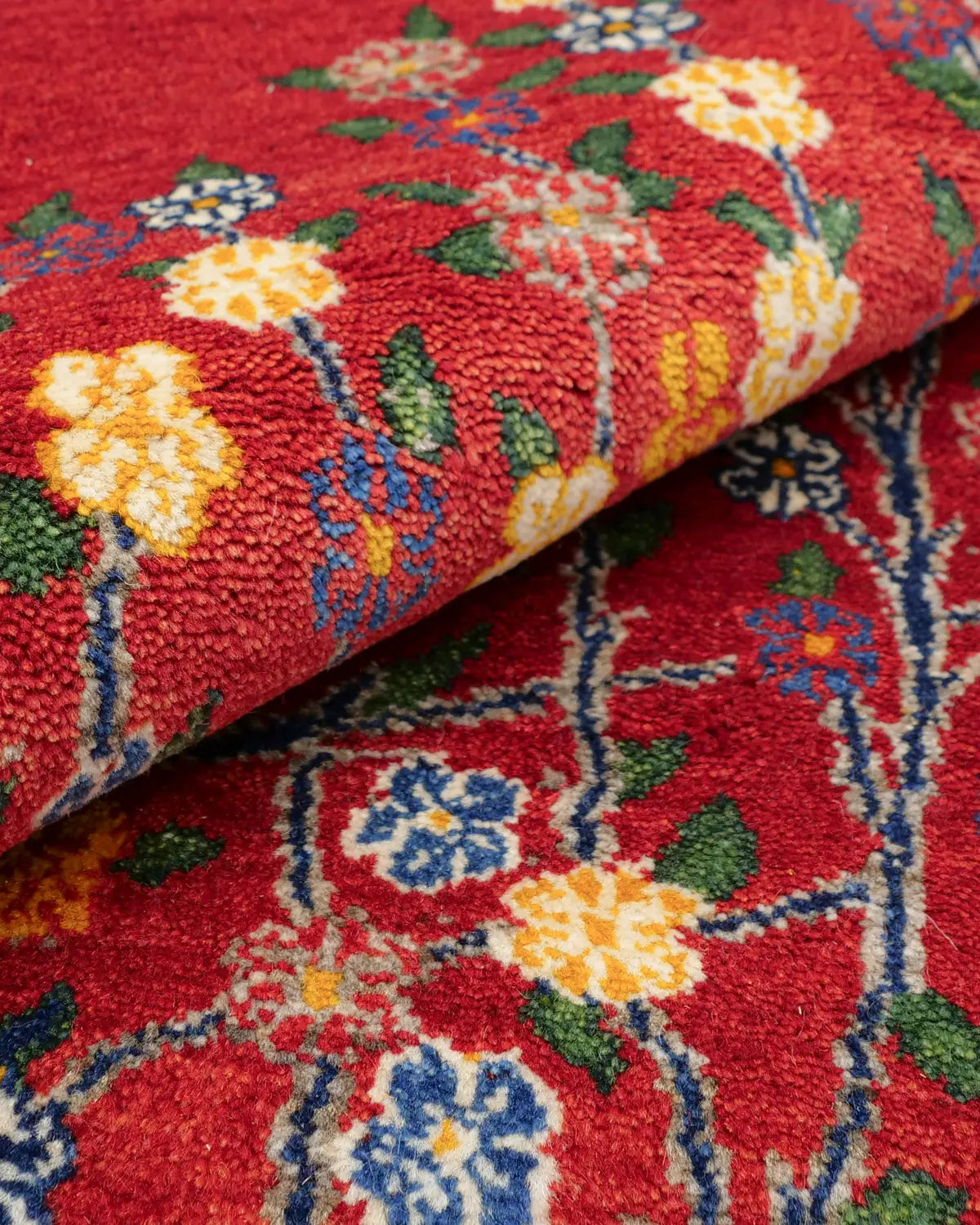 ギャッベ ファイン 151×196cm 赤 リビング 手織り｜SATHI RUGS