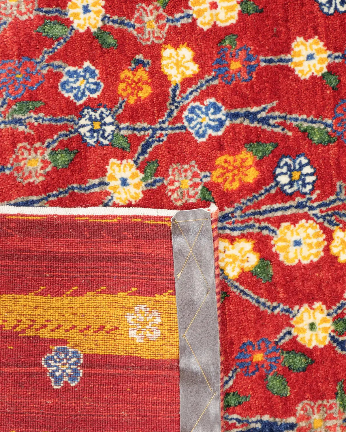 ギャッベ ファイン 151×196cm 赤 リビング 手織り｜SATHI RUGS