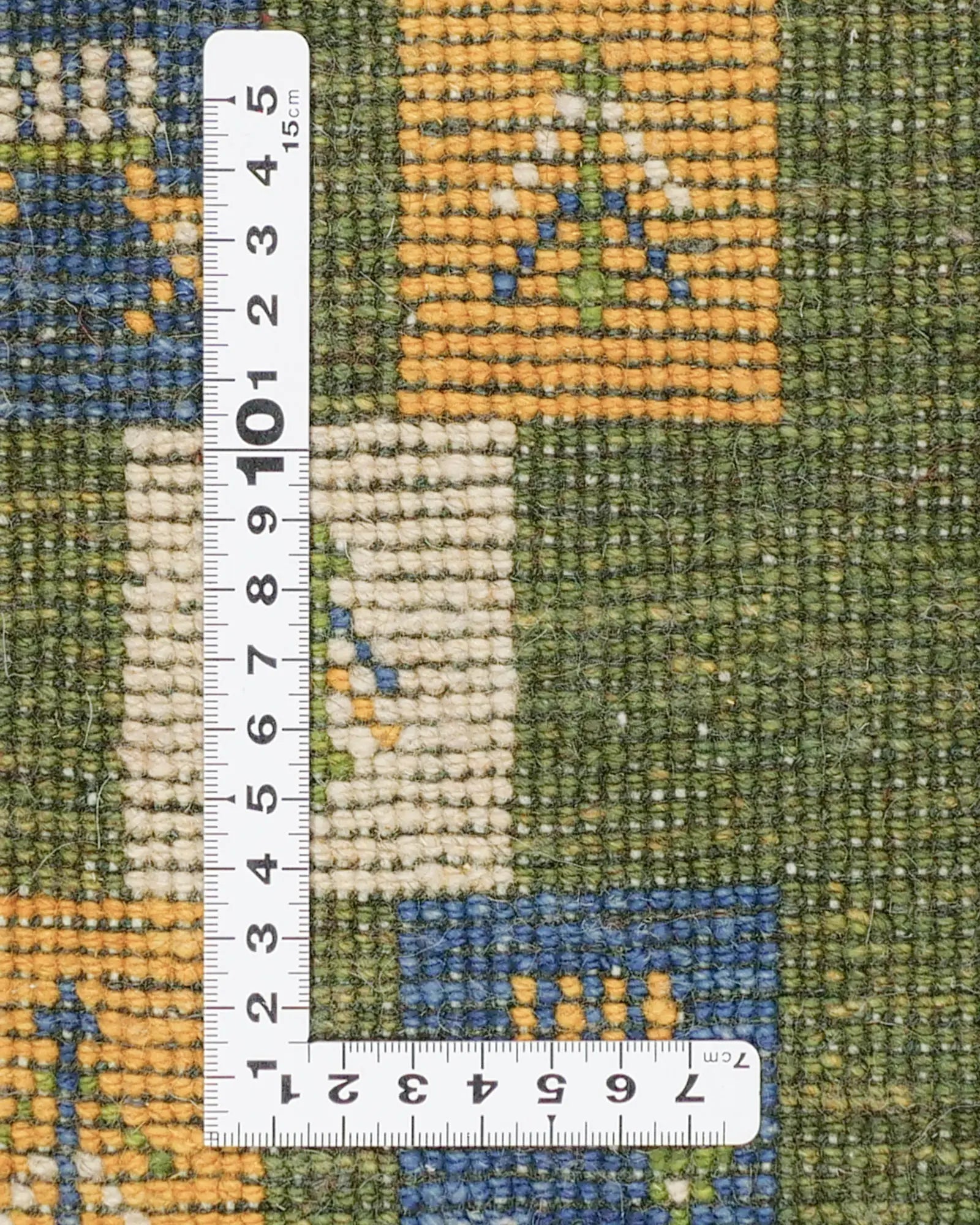 ペルシャ絨毯 ギャッベ 座布団 円形 38x39cm 緑 グリーン