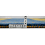 ブルーとイエローのコントラスト ギャッベ 絨毯