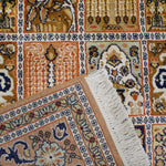 カシミールシルク 155x222cm 手織り絨毯 ヴィンテージ