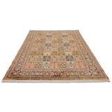 カシミールシルク 155x222cm 手織り絨毯 ヴィンテージ