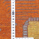 ライオンラグ ギャッベ 60x90cm ペルシャ絨毯 ウール 黄色 オレンジ 手織り 玄関マット