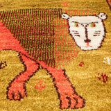 玄関やベッドサイドに映えるライオンラグ、約56×92cm シーラーズ地方手織り