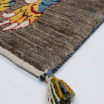 ウール素材の手織りラグディテール