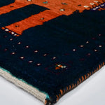 ライオンギャッベ シーラーズ産 ウール 67x88cm ブルー 青 手織り 玄関マット