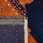 ライオンギャッベ シーラーズ産 ウール 67x88cm ブルー 青 手織り 玄関マット