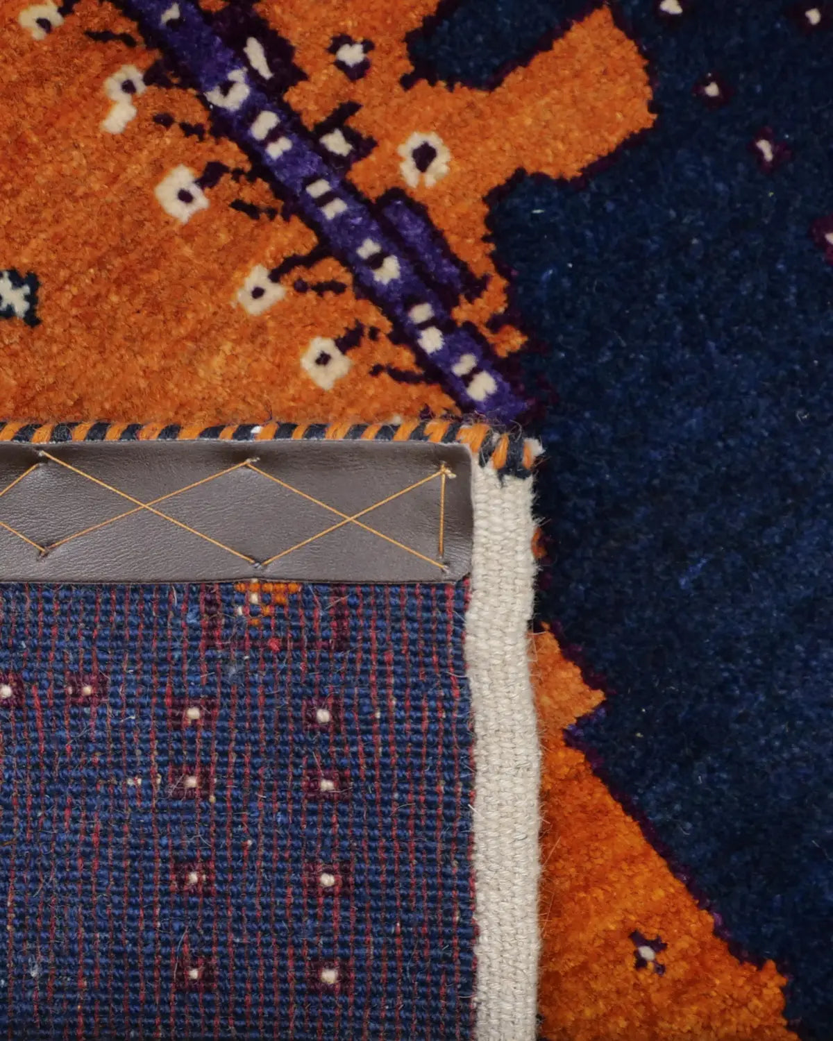 ライオンギャッベ シーラーズ産 ウール 67x88cm ブルー 青 手織り 玄関マット