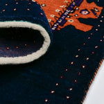 ライオンギャッベ シーラーズ産 ウール 67x88cm ブルー 青 手織り 玄関マット