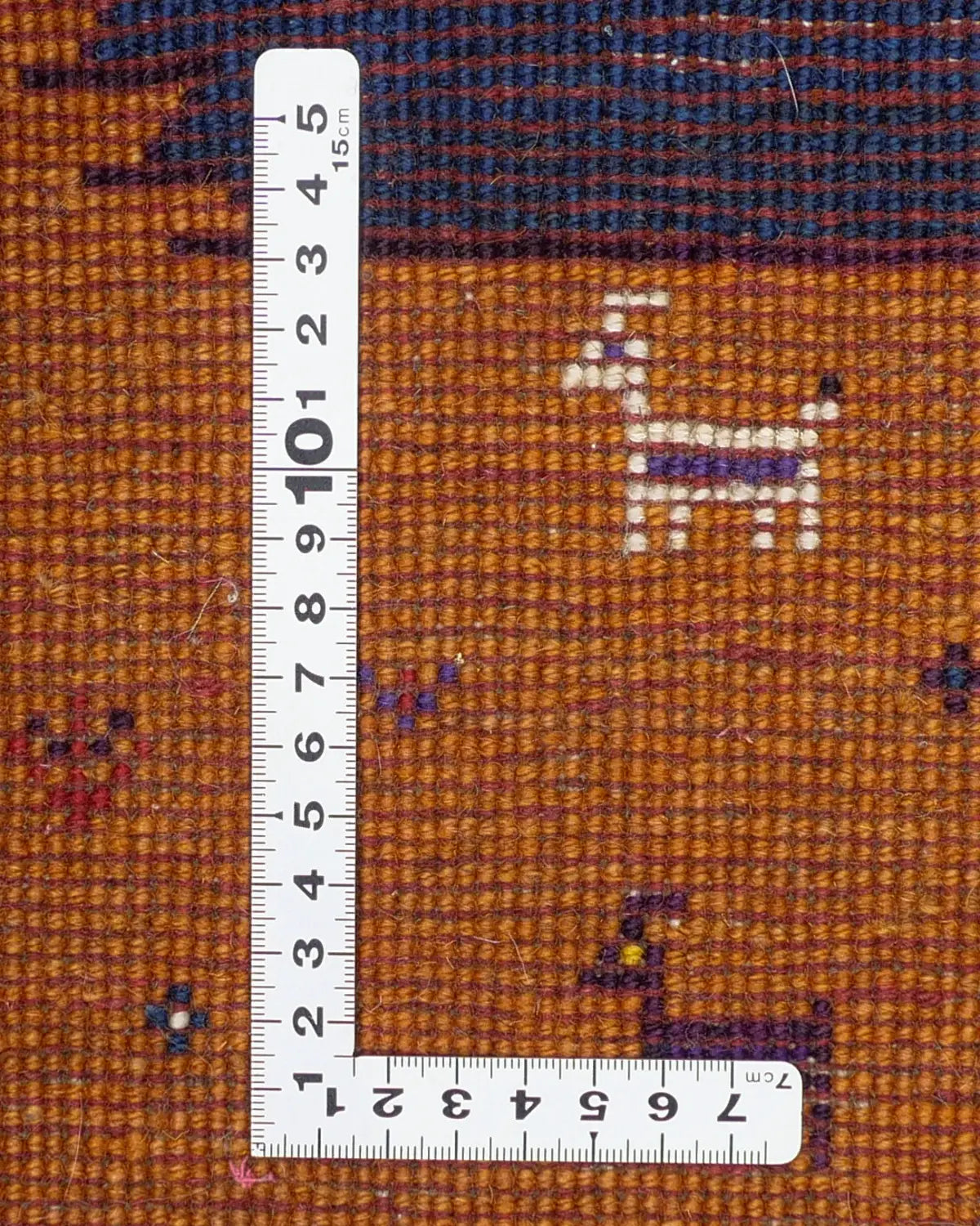 ライオンギャッベ シーラーズ産 ウール 67x88cm ブルー 青 手織り 玄関マット