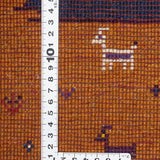 ライオンギャッベ シーラーズ産 ウール 67x88cm ブルー 青 手織り 玄関マット