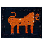 ライオンギャッベ シーラーズ産 ウール 67x88cm ブルー 青 手織り 玄関マット