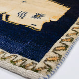 ペルシャ絨毯 ギャッベ ライオン柄 ウール製