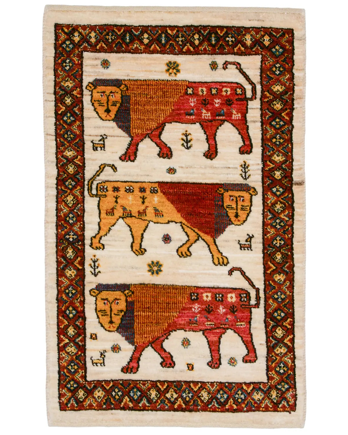ライオンギャッベ 約58×93cm｜SATHI RUGS