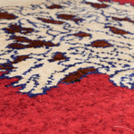 ペルシャ絨毯 シーラーズ産 ライオンギャッベ 赤地にベージュのライオン 手織り ウール製 約70×95cm 厚み約2cm