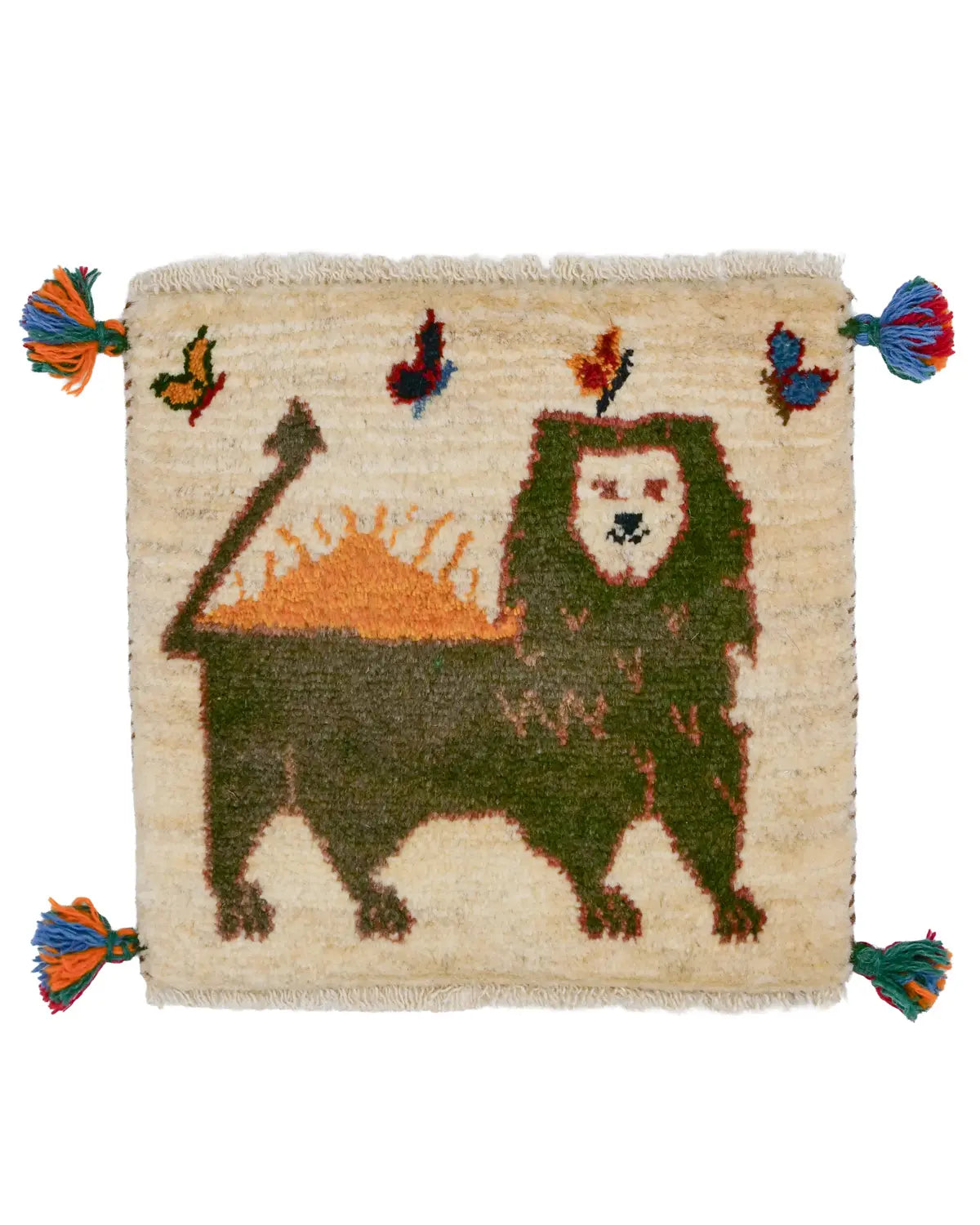 ライオンギャッベ 約39×41cm|SATHI RUGS ライオンギャッベ 約39×41cm|SATHI RUGS