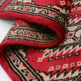 手織りパキスタン絨毯 ラホール産 ウール 30x60cm ランナー 細長 赤 レッド 