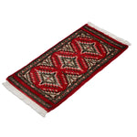 手織りパキスタン絨毯 ラホール産 ウール 30x60cm ランナー 細長 赤 レッド 