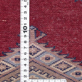 パキスタン絨毯 ラホール産 ウール 89x92cm 赤 レッド 正方形 手織り