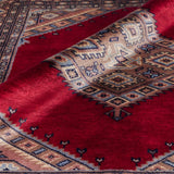 パキスタン絨毯 ラホール産 ウール 89x92cm 赤 レッド 正方形 手織り