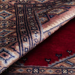 パキスタン絨毯 ラホール産 ウール 89x92cm 赤 レッド 正方形 手織り