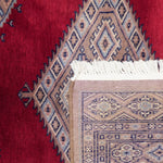 パキスタン絨毯 ラホール産 ウール 89x92cm 赤 レッド 正方形 手織り