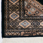 パキスタン絨毯 ラホール産 75x77cm 青 ネイビー 正方形 手織り