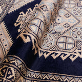 パキスタン絨毯 ラホール産 75x77cm 青 ネイビー 正方形 手織り