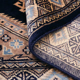 パキスタン絨毯 ラホール産 75x77cm 青 ネイビー 正方形 手織り