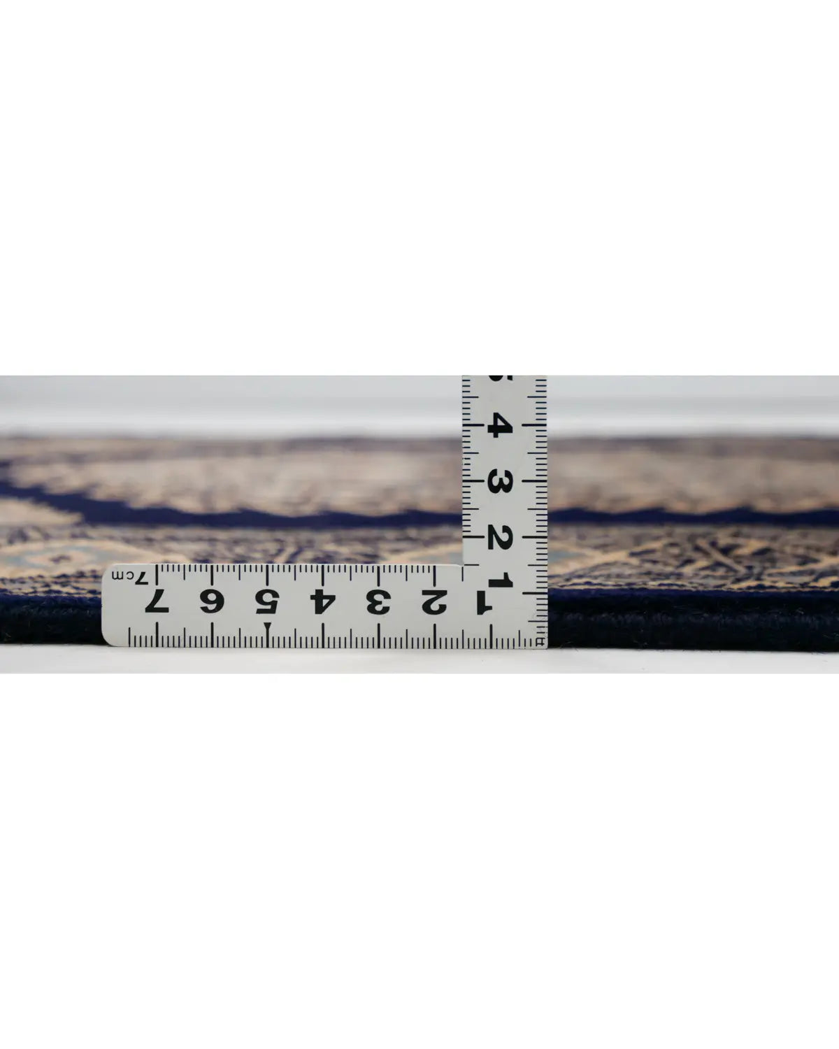 パキスタン絨毯 ラホール産 75x77cm 青 ネイビー 正方形 手織り