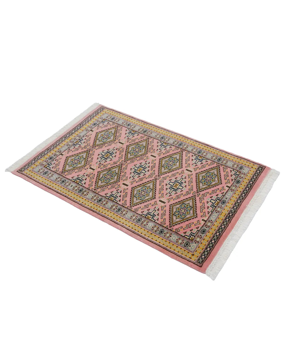 パキスタン絨毯 ファイン 約61×95cm ピンク 玄関マット｜SATHI RUGS