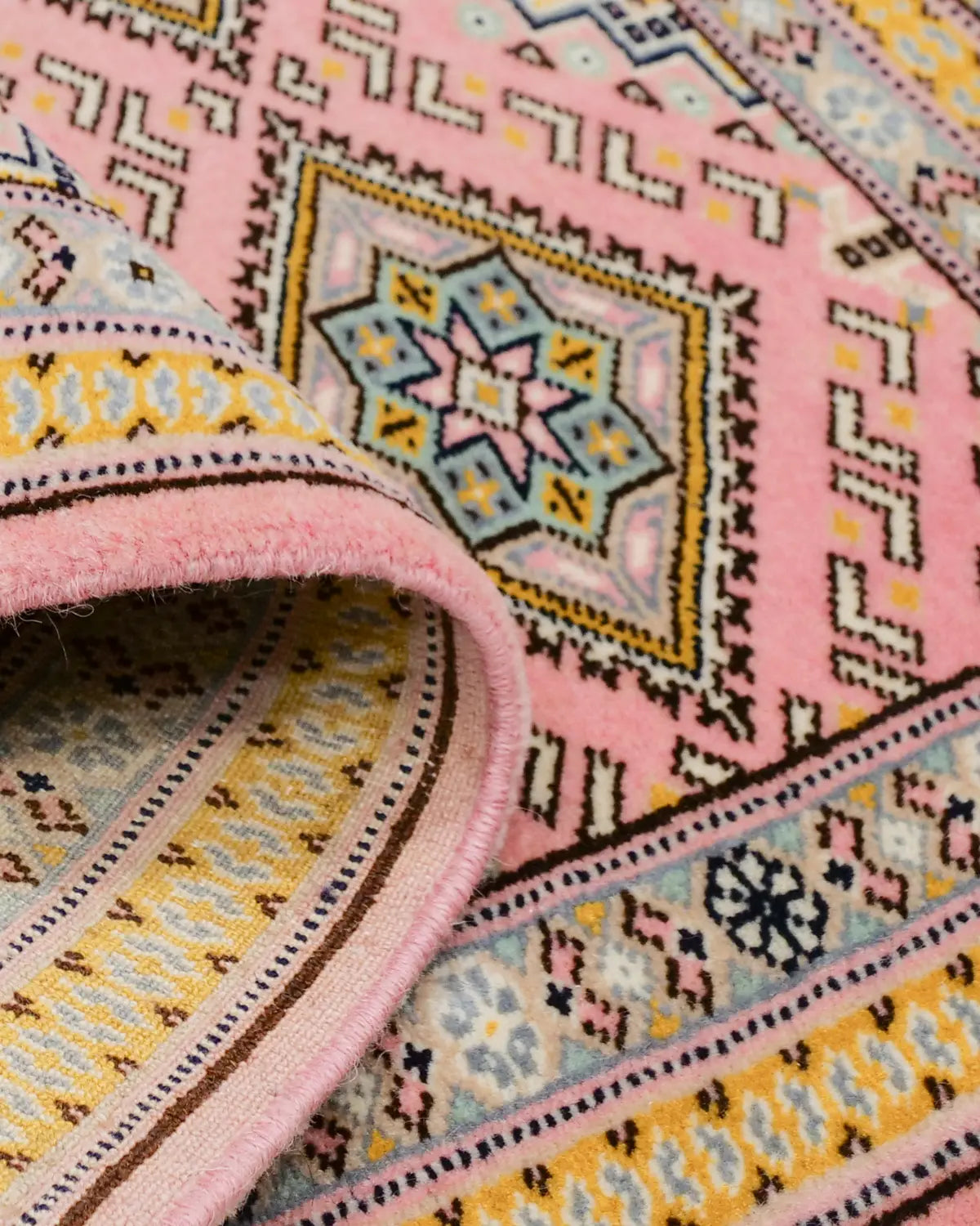 パキスタン絨毯 ファイン 約61×95cm ピンク 玄関マット｜SATHI RUGS