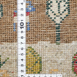 手織りギャッベ 円形 ウール 絵本のような風景模様