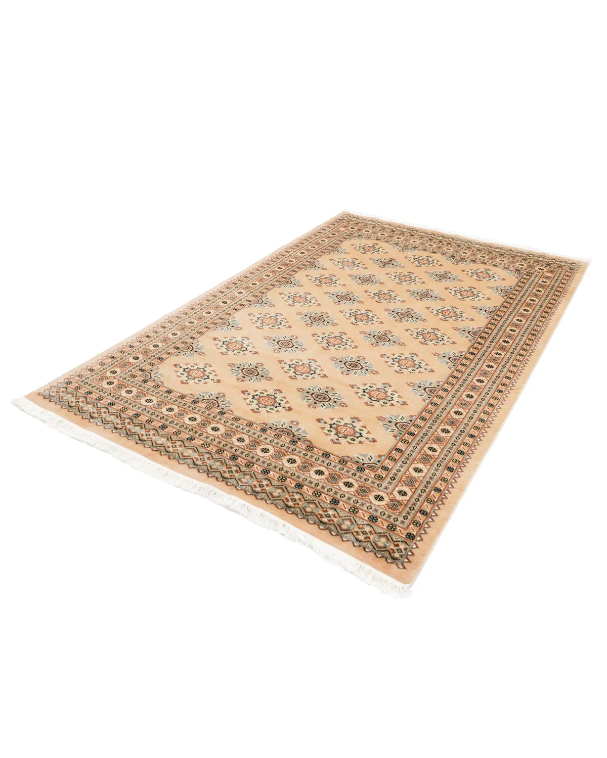 Xmasセール早い者勝ち❗ パキスタン絨毯　約198cm×127cm パキスタン絨毯 シルクタッチ 142×210cm 白 リビング 手織り｜SATHI RUGS